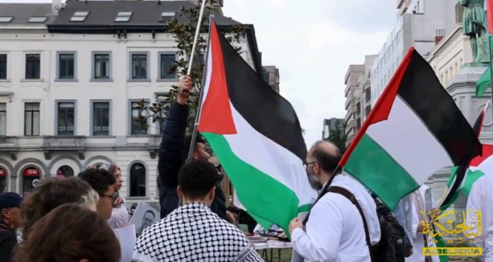 وقفة لتجمع الاطباء الفلسطينين في اوروبا - بروكسل